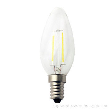 E26 LED Filament Candle Light, (Round Design) with 360 Degrees Beam Angle